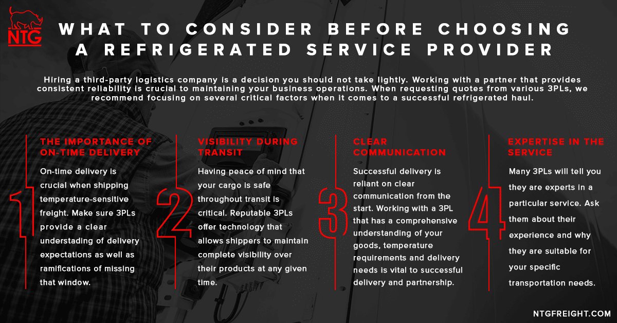 Considerations before hiring refrigerated service providers