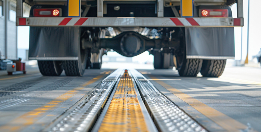 underside of truck at weigh station
