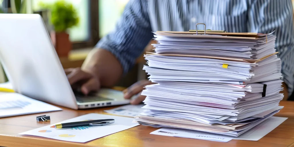 bill of lading - stacked papers