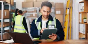 person checking packages parcel